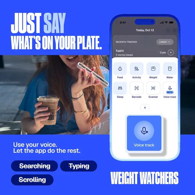 Feed ad: Just say what is on your plate, app screen