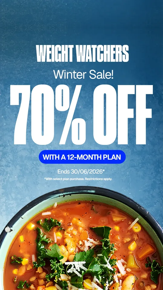 Story ad: Winter Sale, 70% off, soup bowl