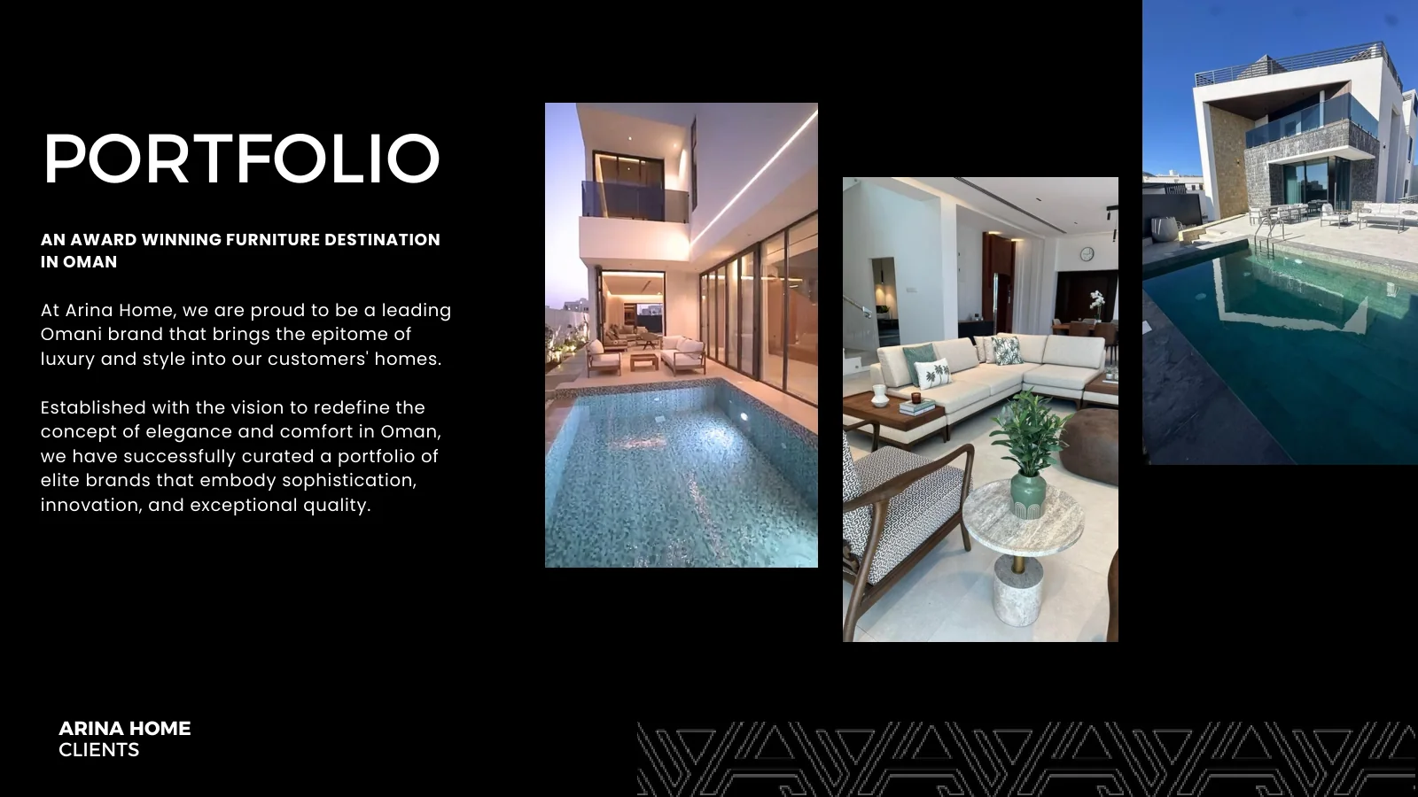 Portfolio slide: Arina Home, an award winning furniture destination in Oman